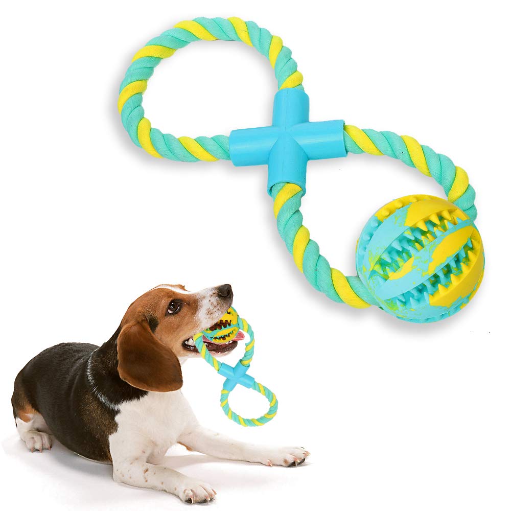 Ttspring 8-Shaped Dog Rope Toys for Aggressive Chewers, Cotton Rope Tug of War Dog Toys for Dog Training Teeth Cleaning and Playing, Tug Toys for Medium Dogs