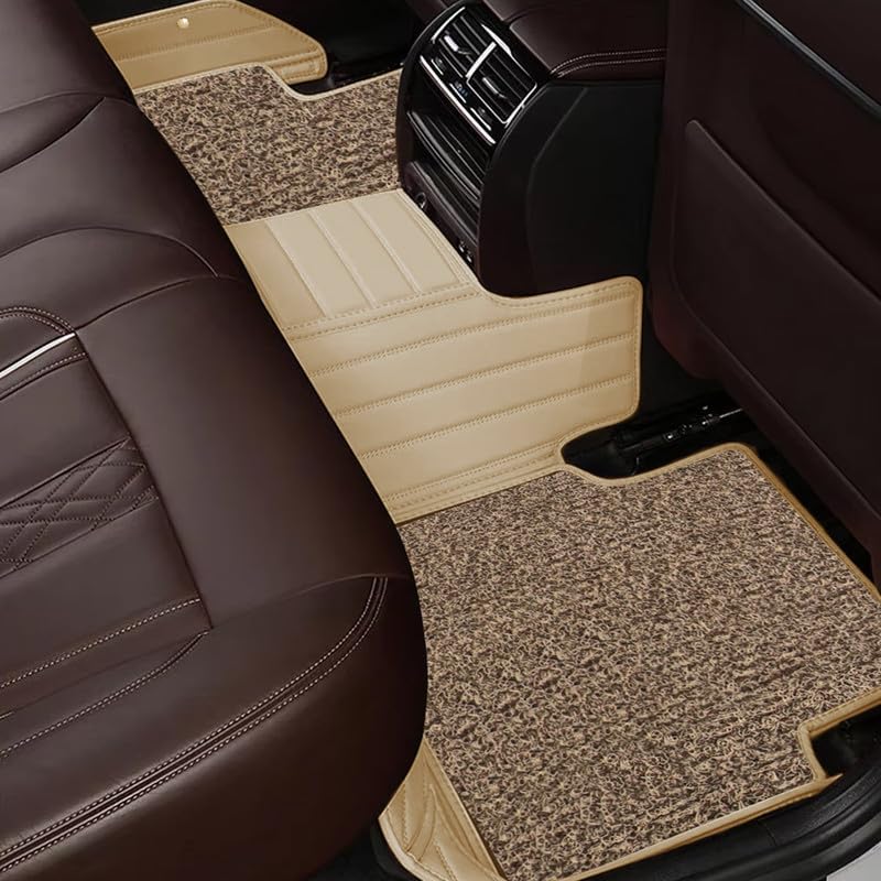 Image of CHIRON Premium 10D Car Floor Mat for iX1 Custom Fitted, Luxury Car Foot Mats Compatible with BMW iX1, Set of 3 Pcs, 100% Waterproof and Washable, Classic Beige