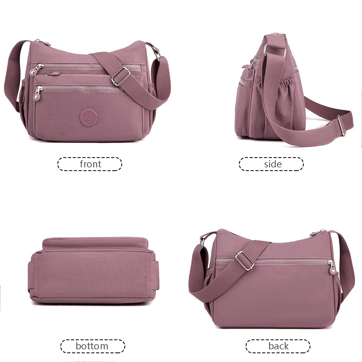 Damska nylonowa torebka na ramię pojemna torebka crossbody lekka modna torba z wieloma kieszeniami z górnym uchwytem torba na zakupy do pracy podróżna torba hobo