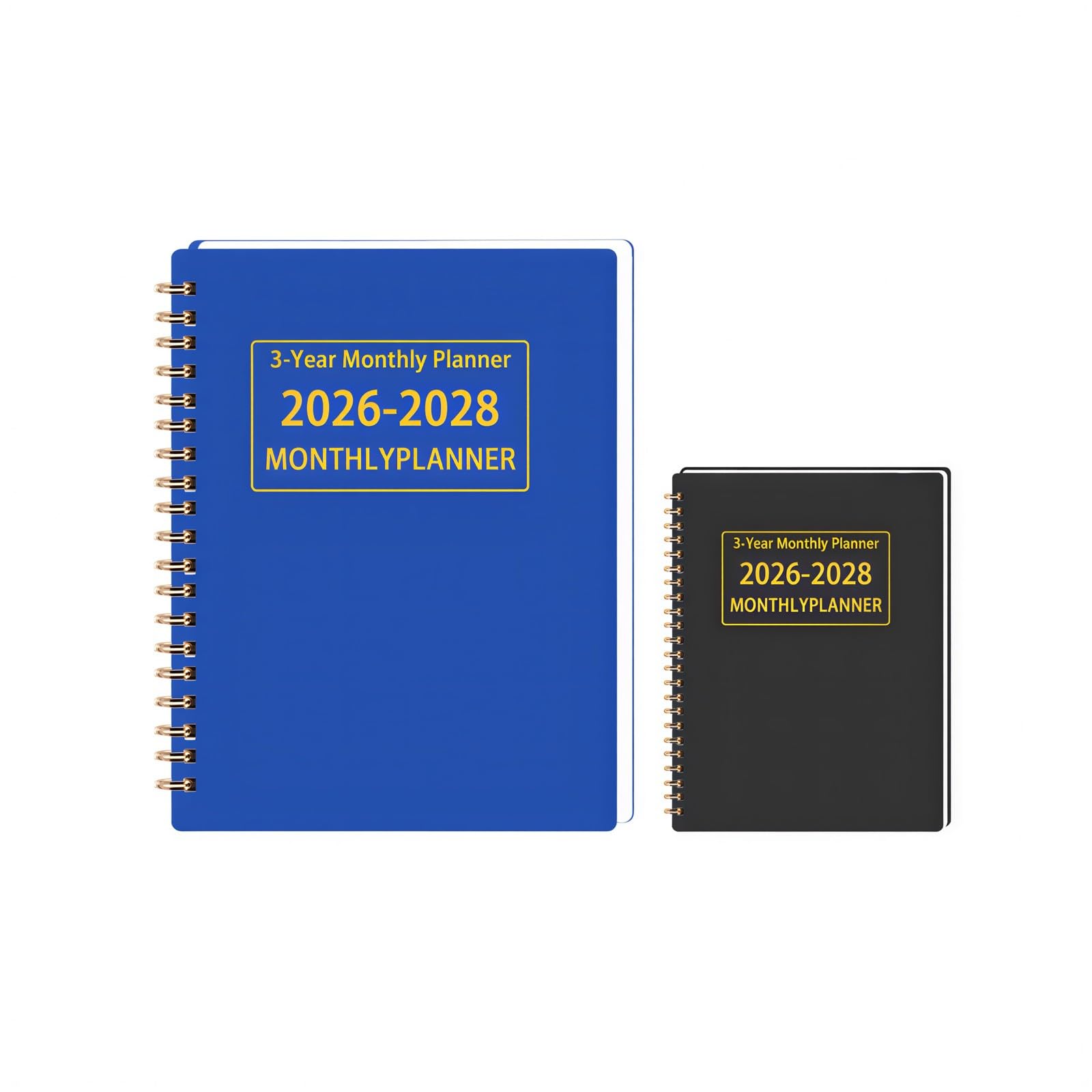 2 Stk. Monatsplaner 3 Jahre, Monatsplaner 2026 A5, 8-1/2 x 5-7/8 Zoll, Kalender 2026-2028 und 6 Monate Übersicht, Twin-Wire Bindung Organizer für Zuhause, Büro und Studienplan