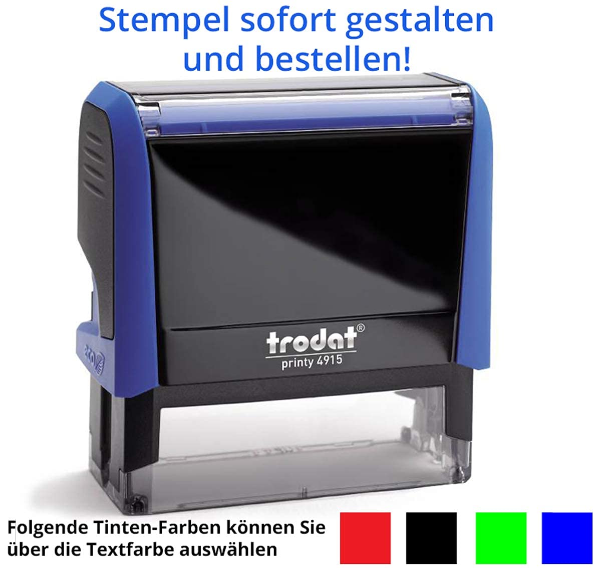 Stempel Trodat Printy 4915 (70x25 mm), für 5 Zeilen, in verschiedenen Farben, gleich Online gestalten!!! (blau)