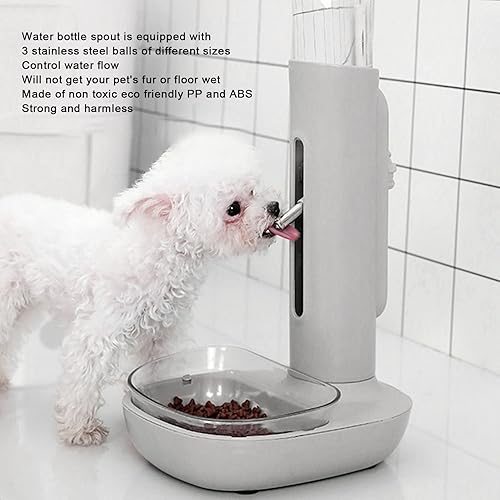 Miniatura 2 de Dispensador de agua de pie para mascotas, botella automática ajustable de 23.0 fl oz de altura con alimentador de alimentos desmontable para perros