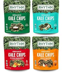 Rhythm Superfoods Kale Chips, Variety Pack, Original/Zesty Nacho/Kool Ranch/Mango Habanero,