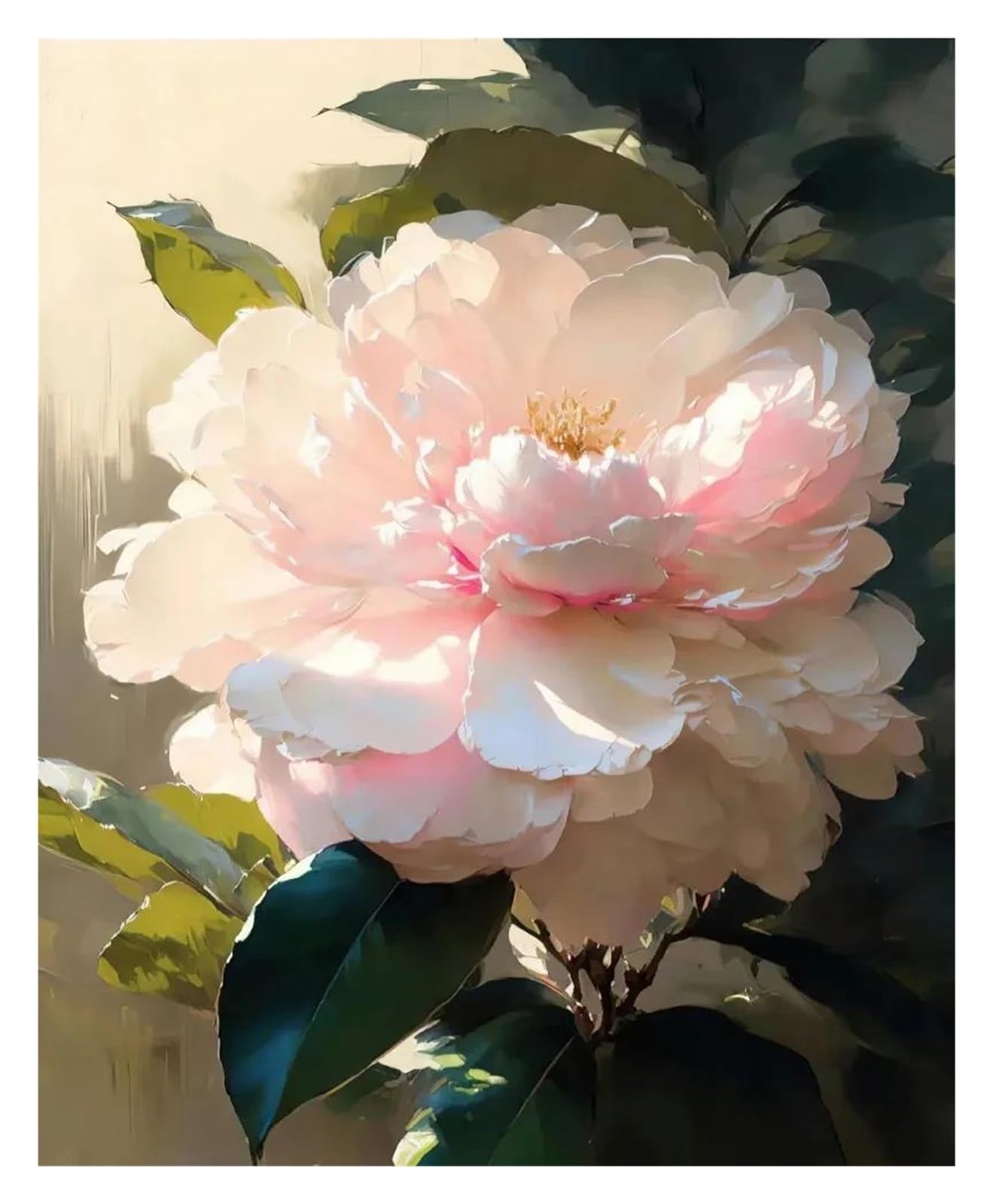 Cuadro de flores rosas impreso sobre lienzo con acabado artístico para interiores estéticos