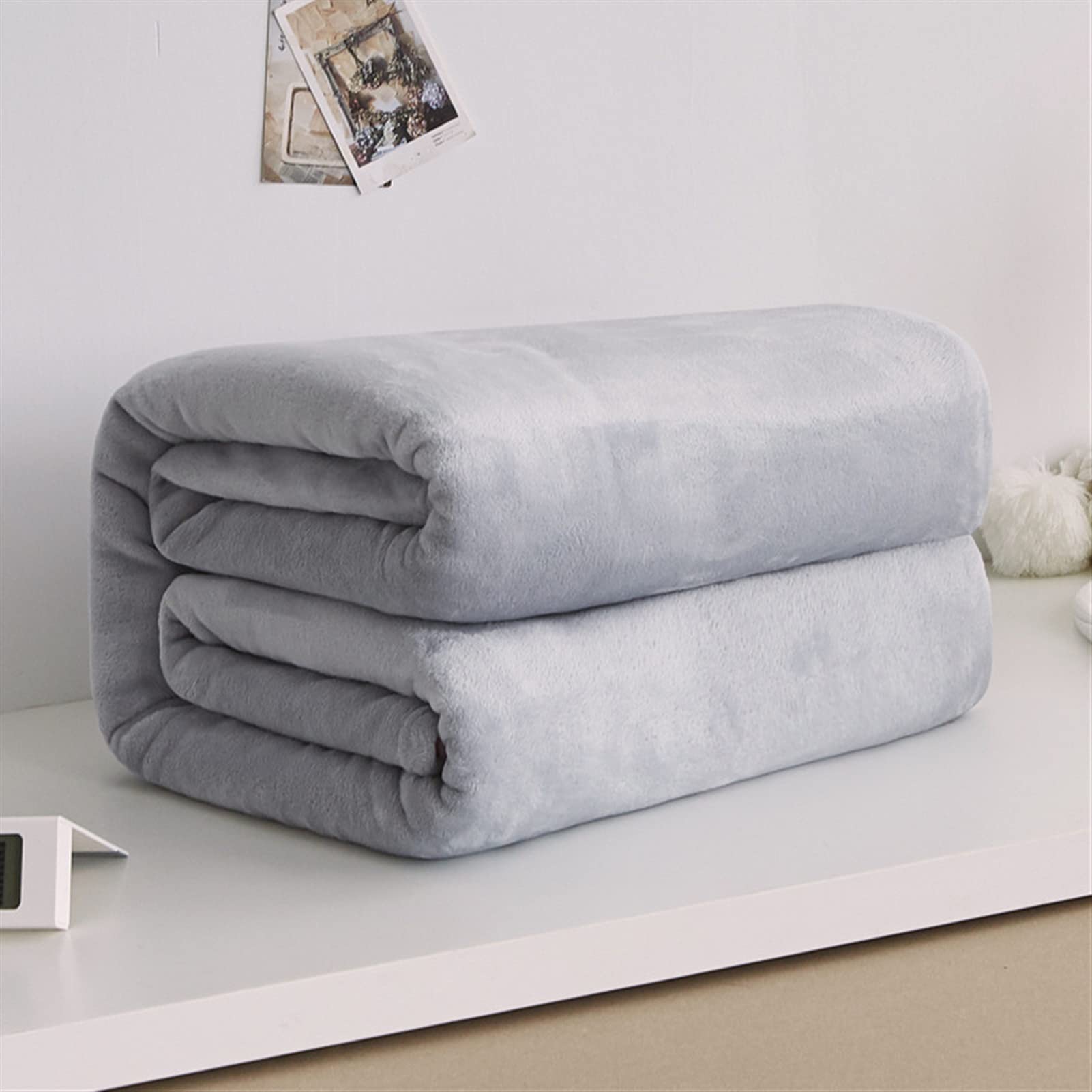 Couverture en polaire flanelle plaid microfibre couvre-lit couleur unie 80x100
