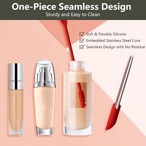 Miniatura 3 de Colorido juego de 6 espátulas de silicona, espátula de maquillaje, espátulas pequeñas para cosméticos, espátula de belleza pequeña, espátula de