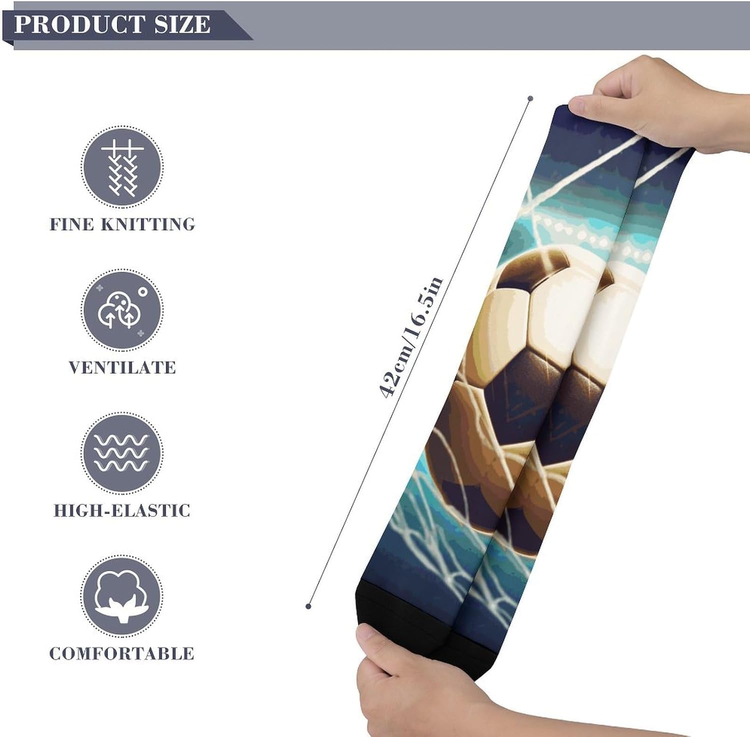 Goal Soccer Compression Socks for Women Men Comfort Over The Calf Socks Moisture Wicking Breathable Athletic Sock
