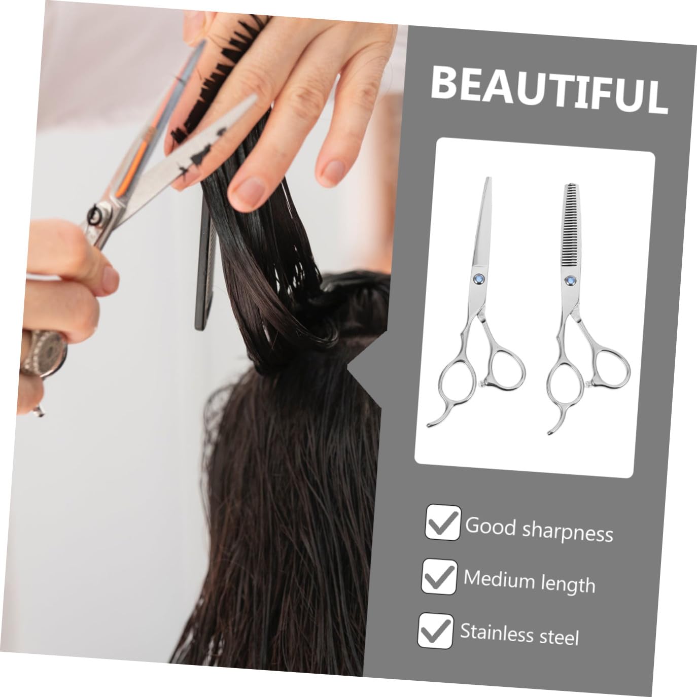 PLAFOPE Juego de Tijeras de Corte de Pelo para Zurdos 2 Piezas 6 Pulgadas Acero Inoxidable Plateado Profesional Peluquería Barbería Uso Ergonómico Seguro