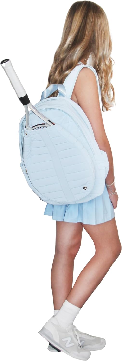 Jennifer Tennis Backpack Cotton Candy Blue/Backpack for Tweens, Teens, Adults/Trendy Tennis Bag hold racquest balls, waterbottle, tennis shoes