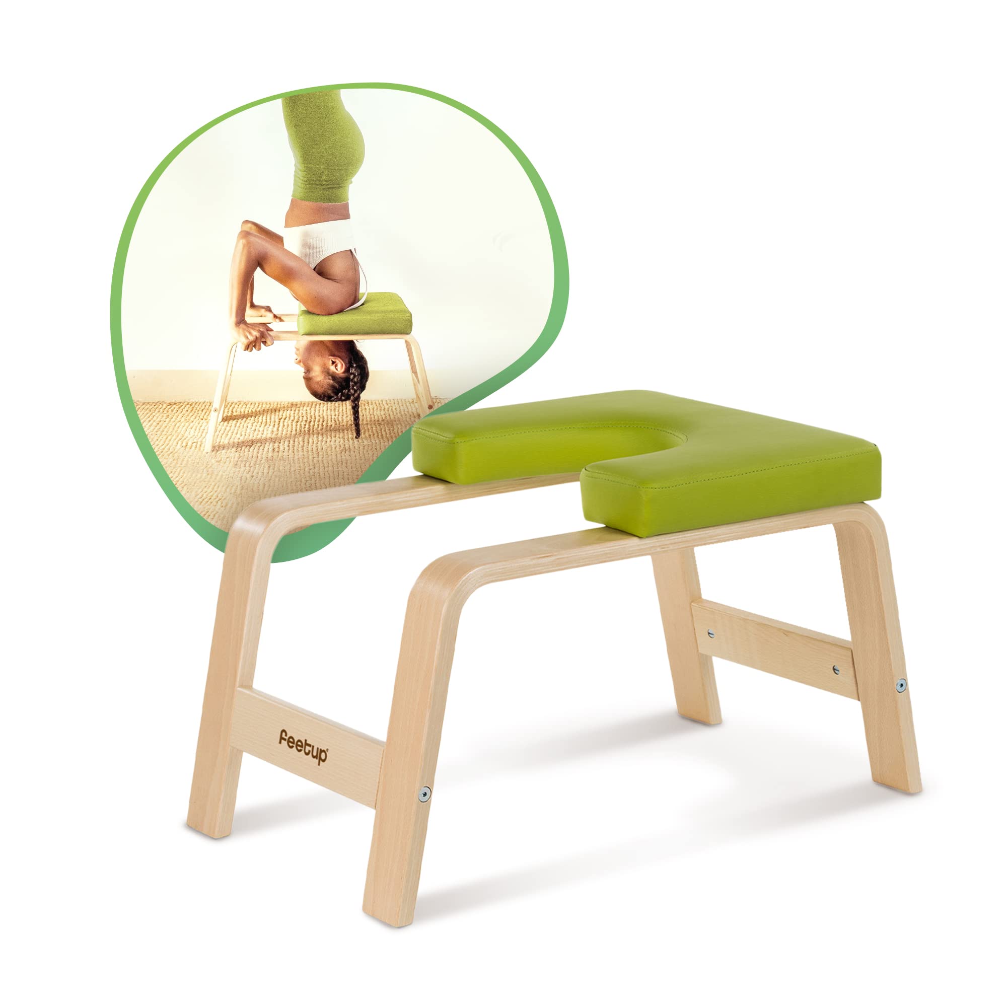 FeetUp Trainer The Original - Tabouret de yoga pour tête de lit, banc d'inversion de yoga, renversement simple et sûr. Restez en forme pour vous détendre. Faites tourner votre yoga vers le bas