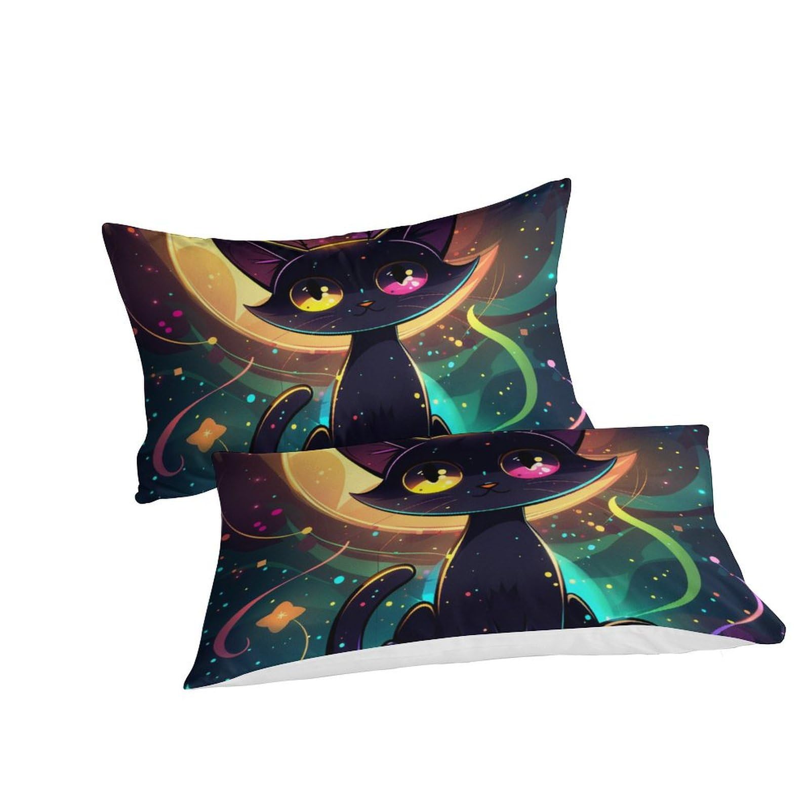 Impresas En 3D Gatos Juego De Ropa De Cama Infantil Microfibra Suave Funda Nórdica Fundas De Almohada 3 Piezas Cierre De Cremallera Double（200x200cm）