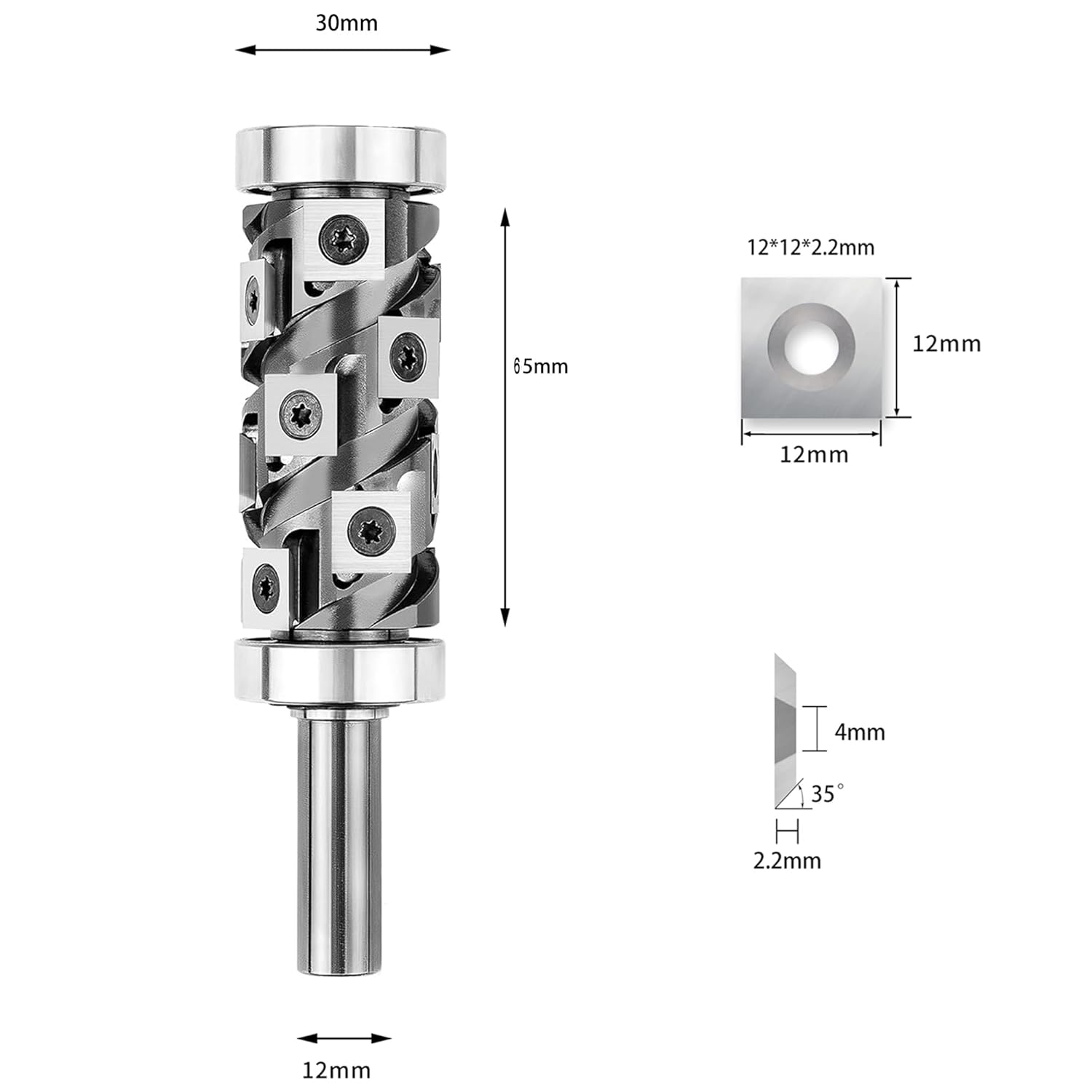Flush Trim Router Bits,Top and Bottom Double Bearings Trimmer, 12mm Shank Bit for Woodworking Trimming with Carbide Insert