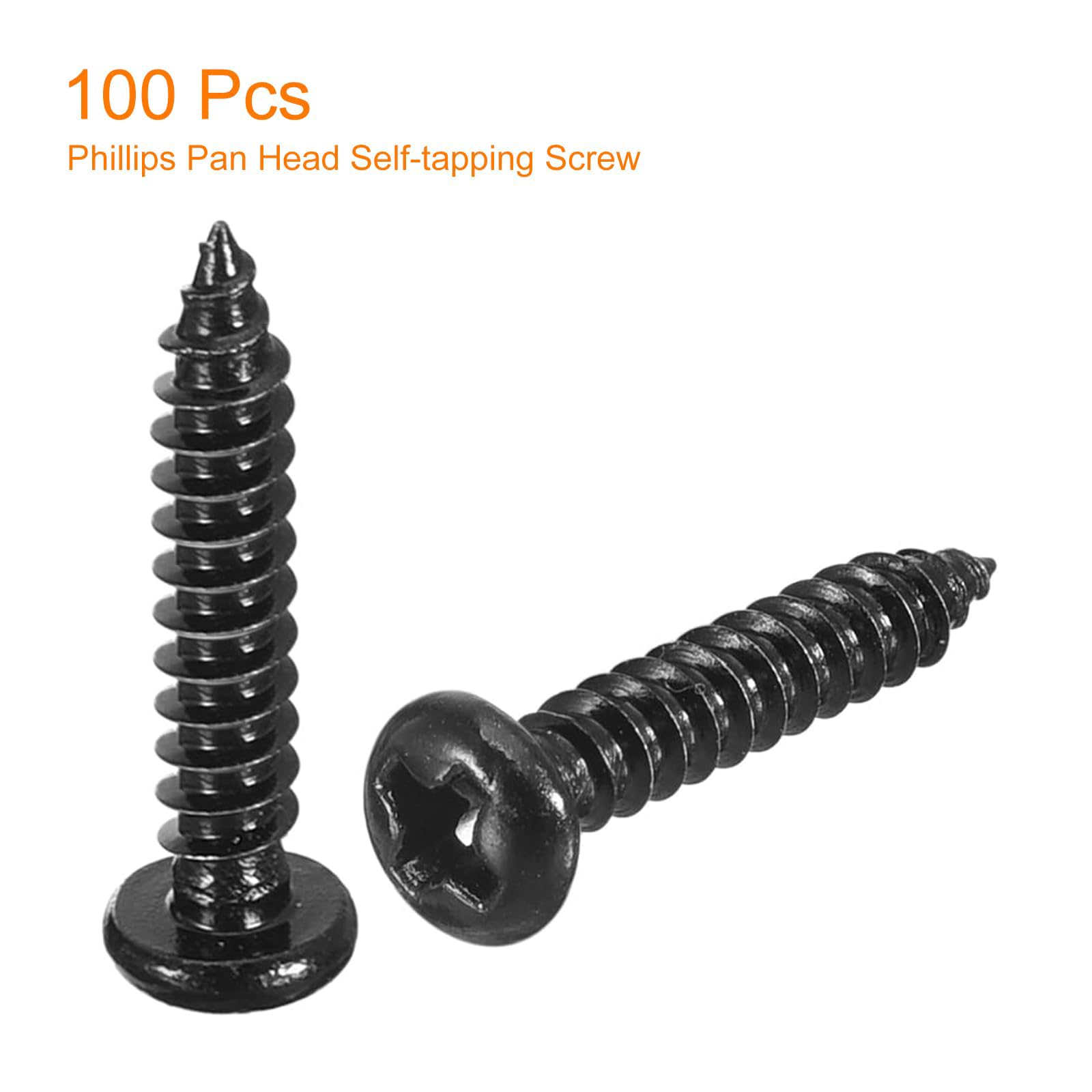 TA-VIGOR 100Pcs Self Tapping Screws, M3 Phillips Pan Head Screw, 16mm Round Head Tapping Screws - Image 3