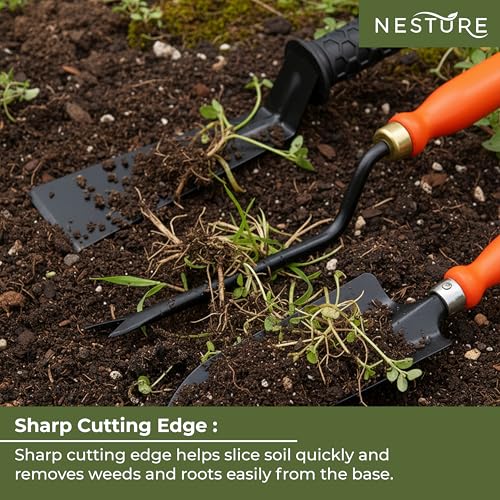 Image of Gardening Tools Set for Home Garden | Weeder, Khurpi & Trowel Kit | Heavy Duty Garden Hand Tools Set (Orange & Black)