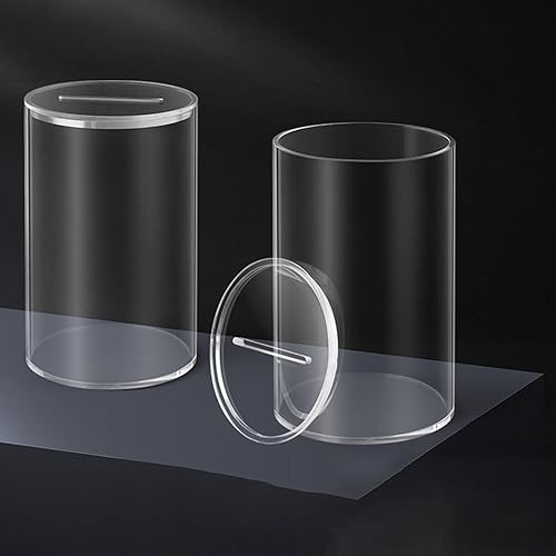 Miniatura 5 de Tarro acrílico para ahorrar dinero, caja de ahorros abierta, 1 alcancía transparente de acrílico libre de arañazos con diseño liso y redondeado,