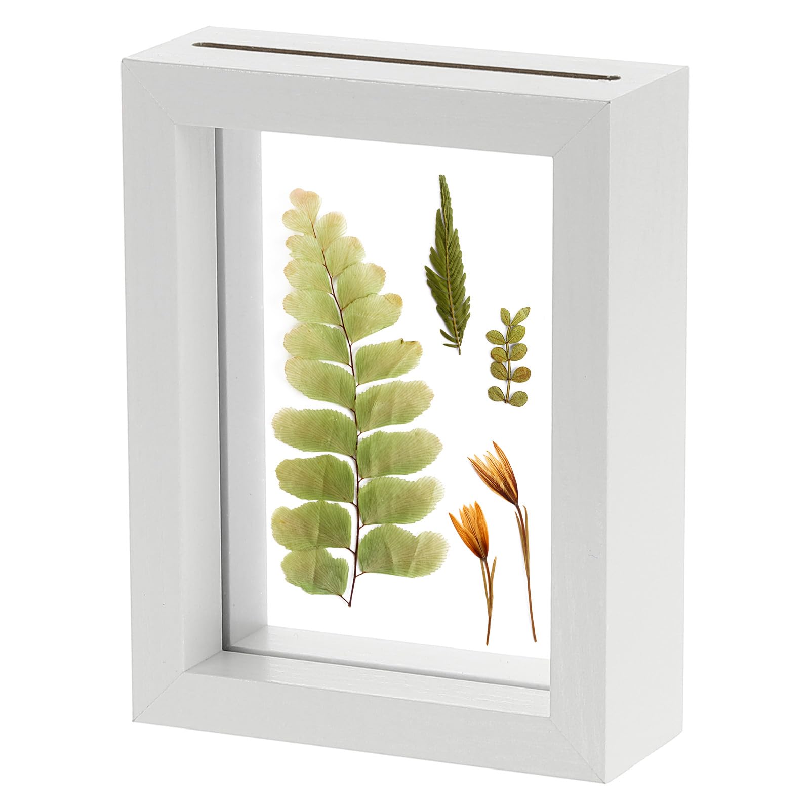 Cadre photo flottant en bois fait main avec double verre élégant