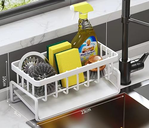 Miniatura 9 de Soporte de esponja de acero inoxidable para fregadero de cocina, organizador de esponja antioxidante, organizador de fregadero de cocina de baño con