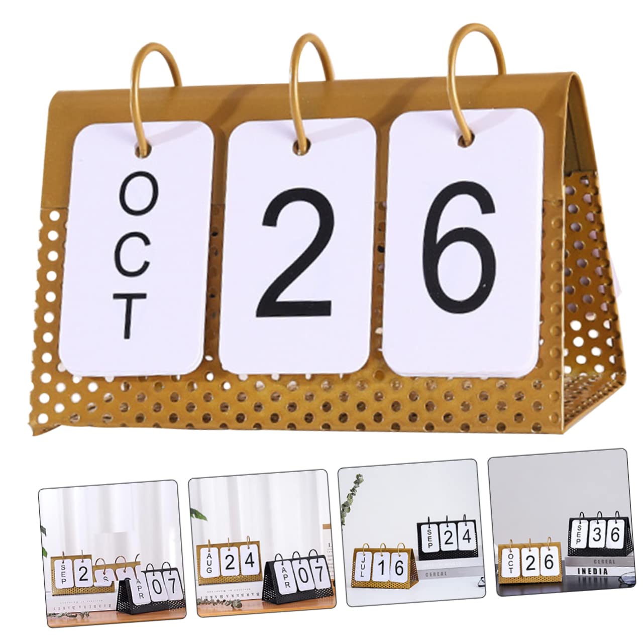 SEWACC 5stücke Metall Tischkalender Schreibtisch -kalender Für Studenten Einfach Umblättern Dekorativ Für Büro Und Zuhause