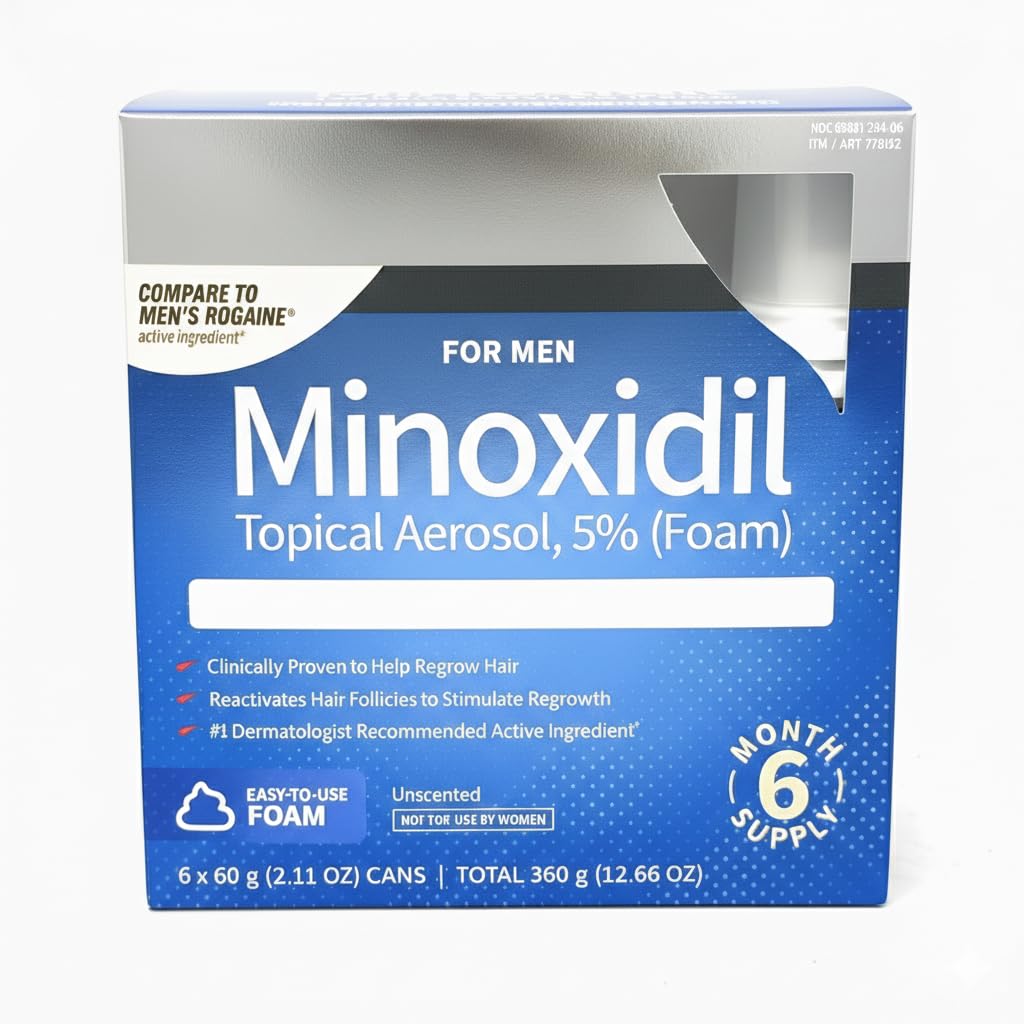 Signature Hair Regrowth Treatment for Men 5 Minoxidil Foam for Thinning Hair and Hair Loss Unscented Topical Foam