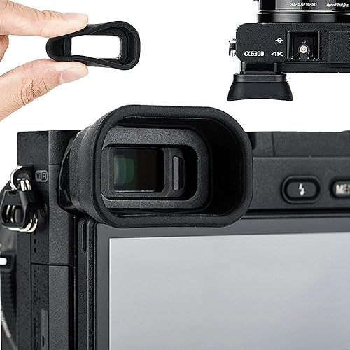 Kiorafoto - Ocular de silicona suave para visor de cámara para Sony A6000 A6100 A6300, protector de visor de cámara, reemplaza el ocular Sony