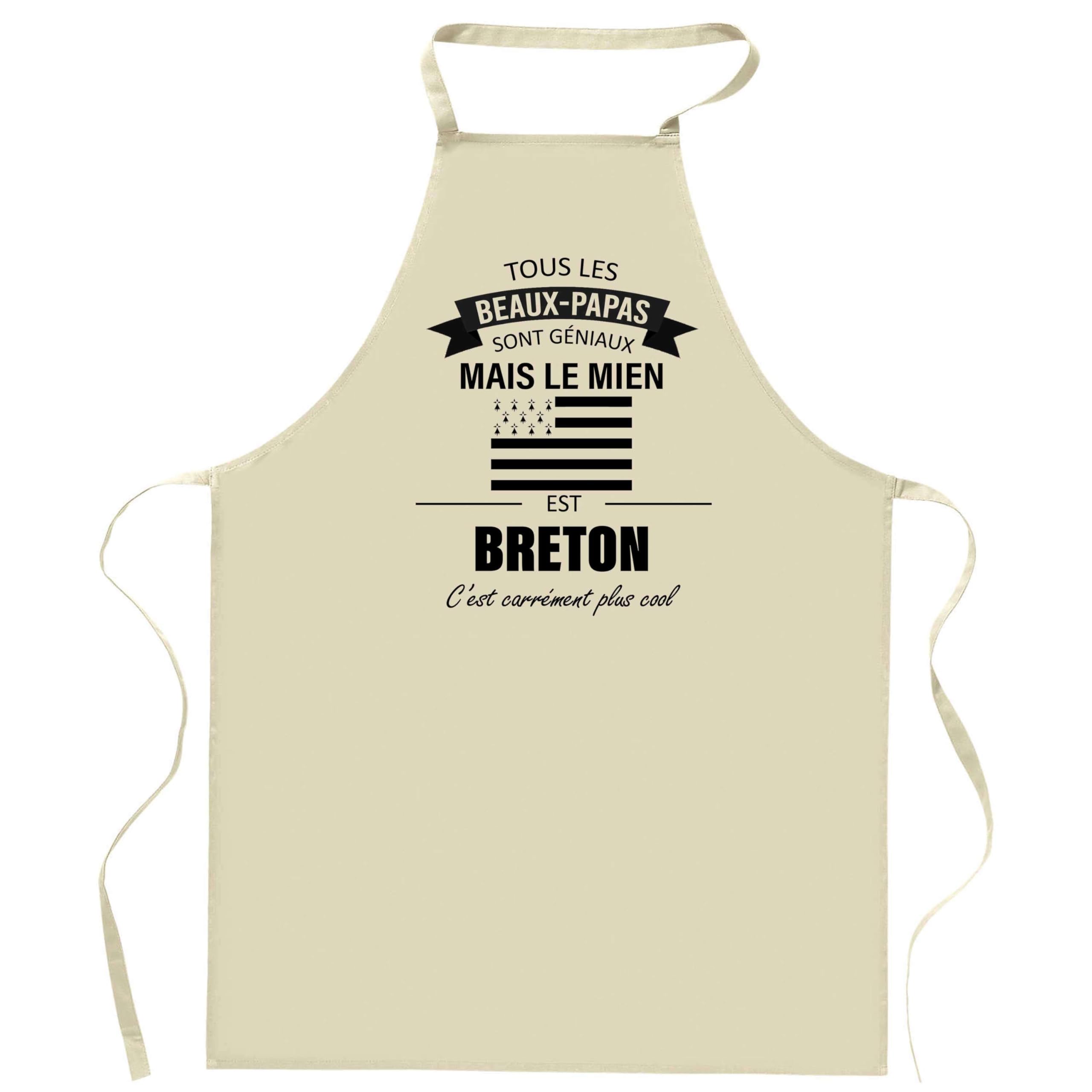 Delantal Beau-Papa Breton | Regalo original del Día del Padre para cocinero, ropa protectora para la cocina Barbacoa Jardinería y tareas domésticas