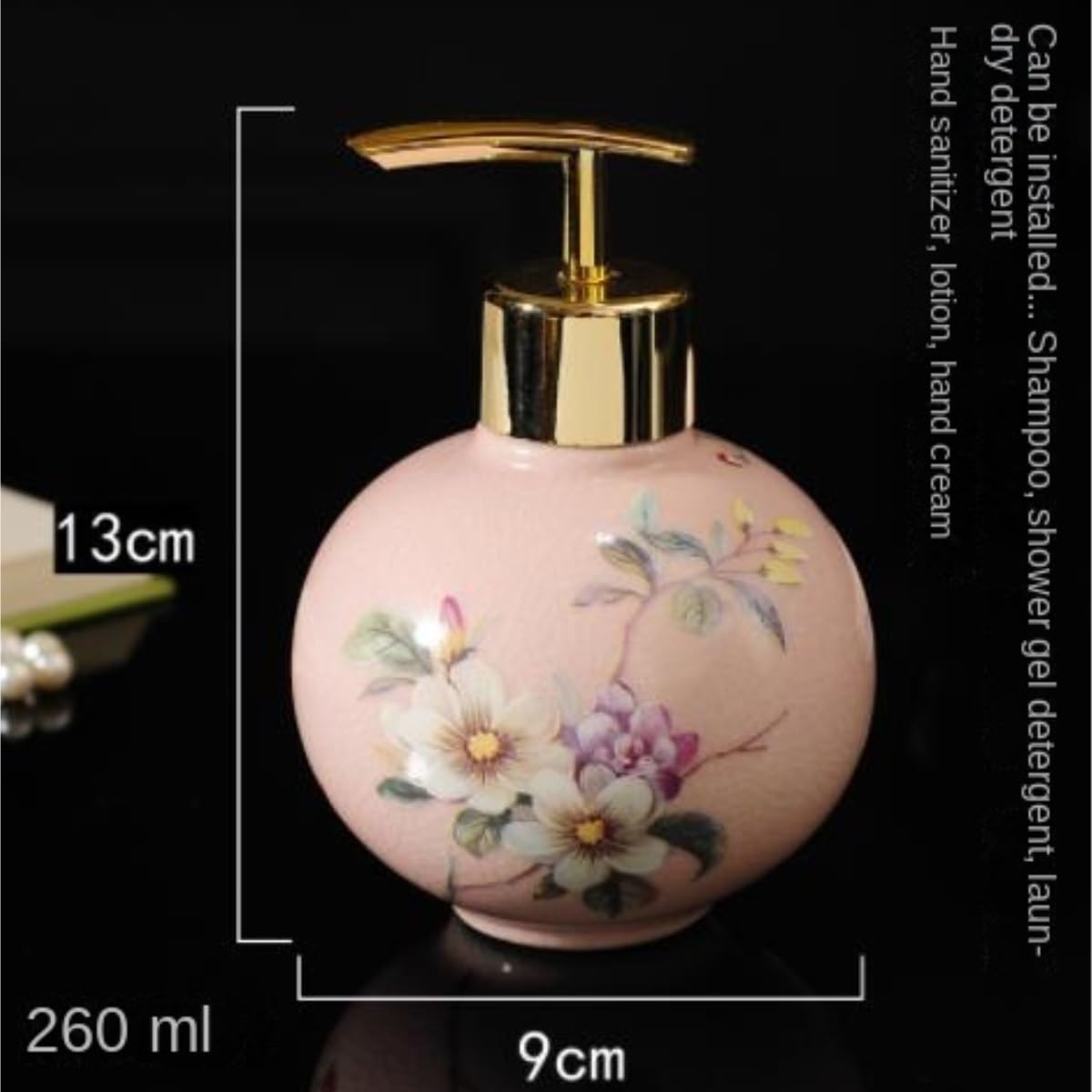 Dispensadores De Loción Jabón Dispensador De Jabón Y Loción De Cerámica, Botella Decorativa para Líquidos con Bomba(Yellow)