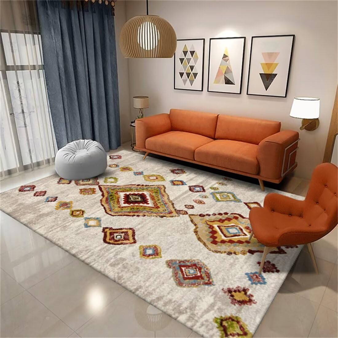Tapis de ménage résistant à la décoloration décoration salon coloré