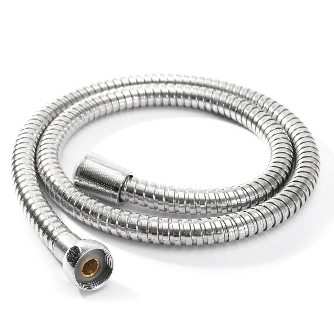QUNINE Duschschlauch, 2 m, 1 2 Zoll, Duschschlauch, universelles Badezimmer, weiches Duschrohr, silberfarben, Flexibles Badezimmer-Wasserrohr, Edelstahl (2 m) (2 m) (2 m)