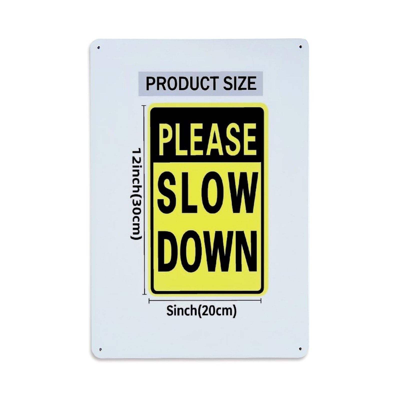 Jdyaojiesheng Vintage Please Slow Down Sign Tin Sign Retro Metal Wall Decor Metal Poster, Home Bar Garage Farmhouse Cafe Wall Art Decoration 8X12inches