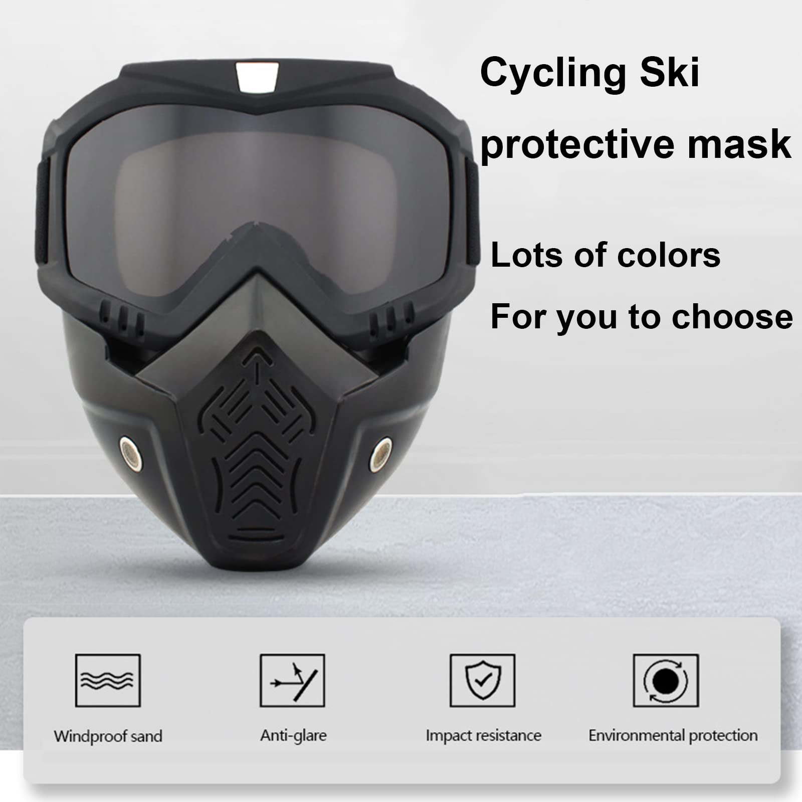 2 in 1 Lunettes de Ski, Lunettes de Cyclisme en Plein air, Ajustement élastique empêchent efficacement Les tempêtes de Sable,Jaune