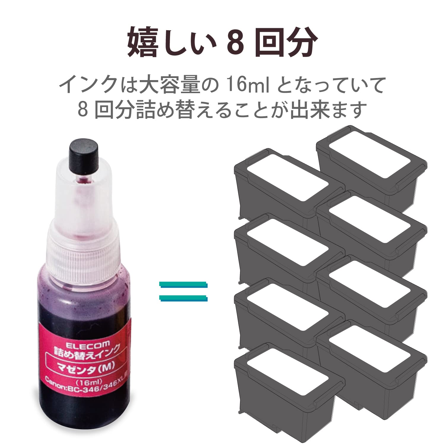 Amazon.co.jp: エレコム 詰め替え インク Canon キャノン BC-346
