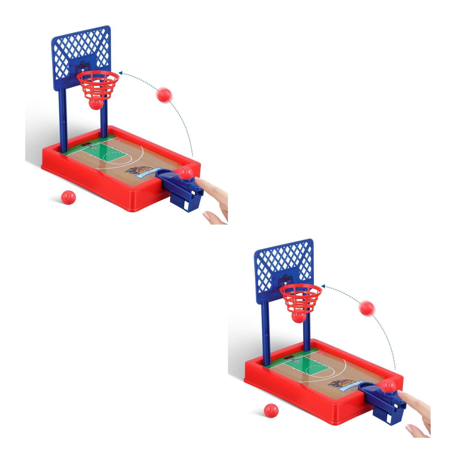 IMIKEYA 2pcs Mini Desktop Basketball Games with 4 Balls, Finger Basketball Shooting Games for Kids Office, Home