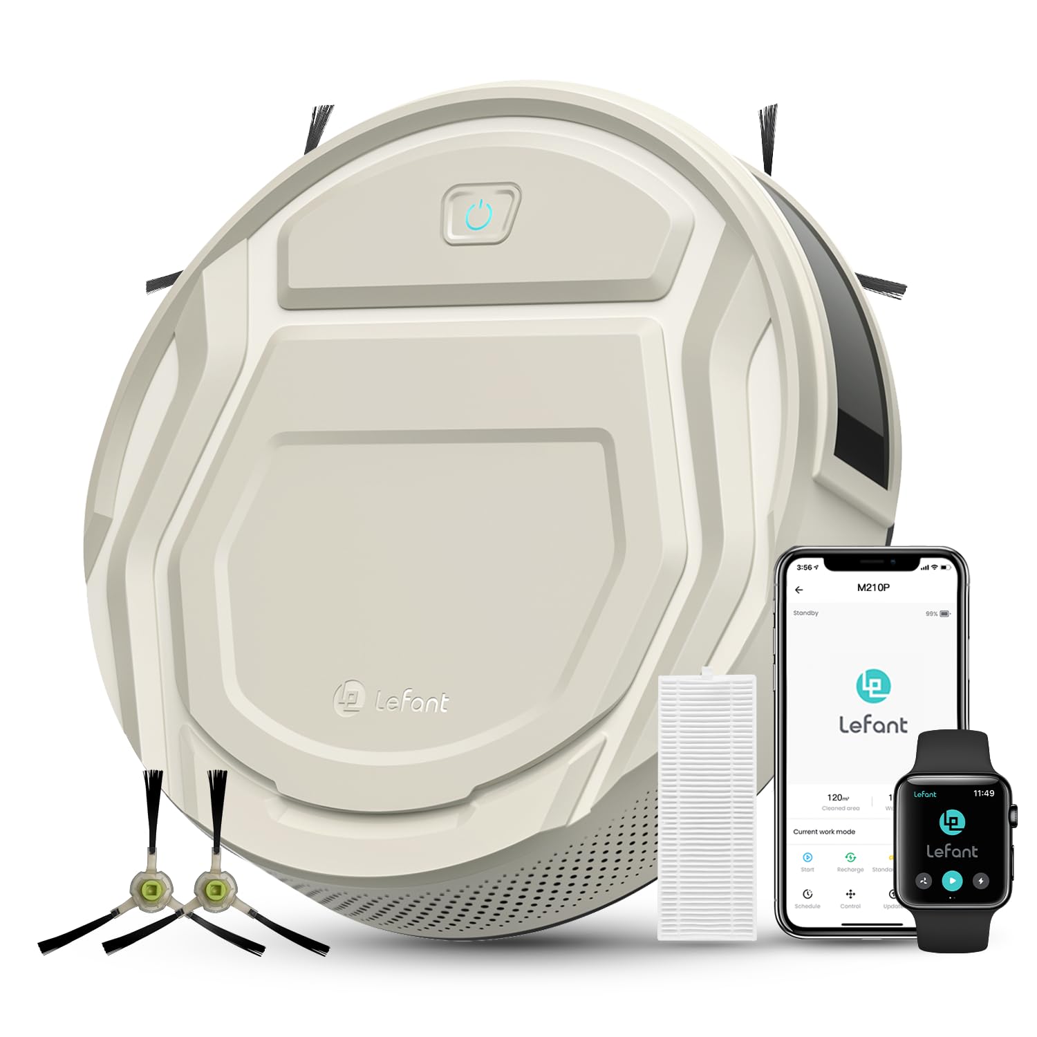 lefant m210 pro robot vacuum cleanereasy to use120 mins runtime6 cleaning modesappvoicewifialexa controlmulti-surface cleaning