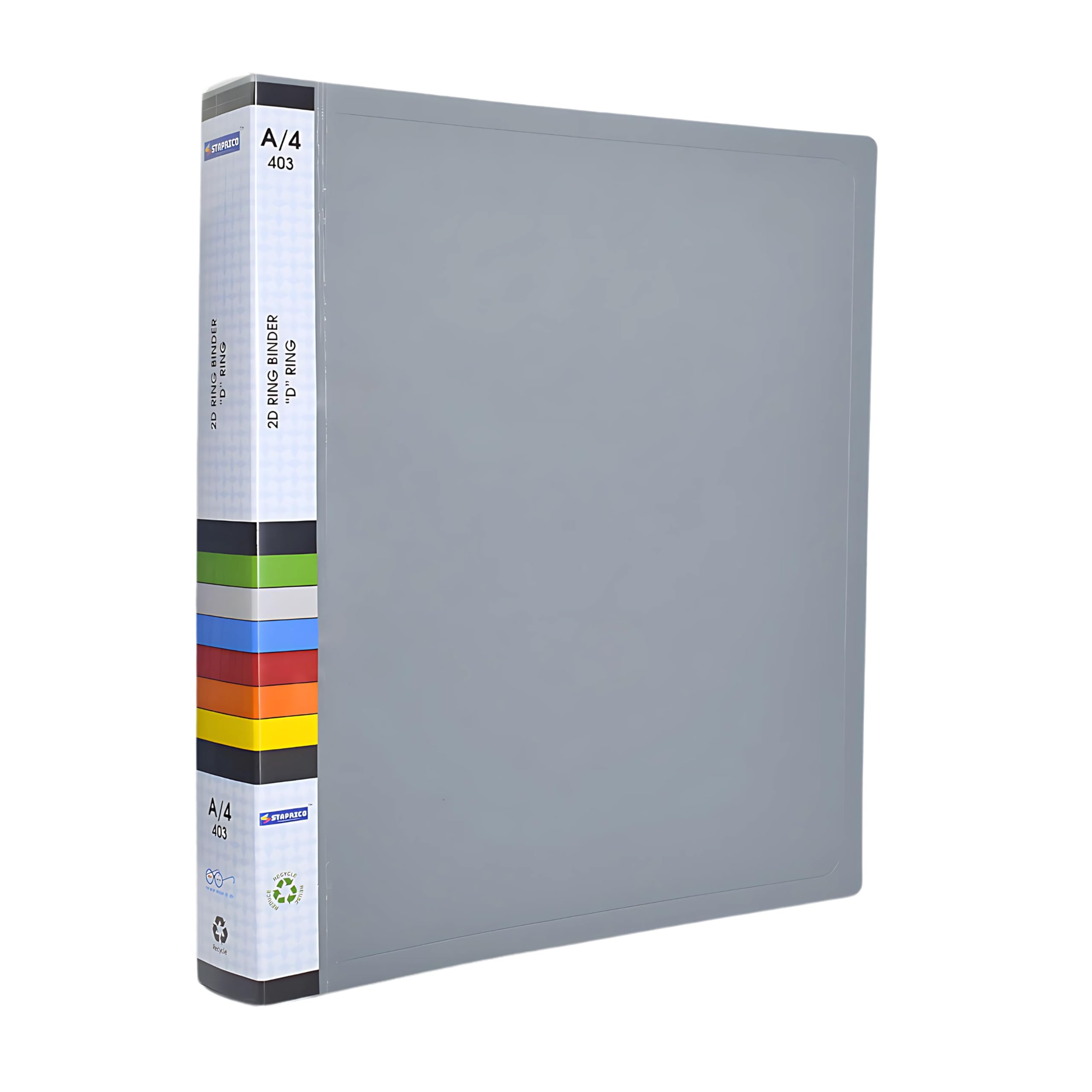 Staprico 2D Ring Binder File - A4 Size - 4 Pack (A/4) | Files for Office | Plastic Ring Binder File for Certificates and Documents 3