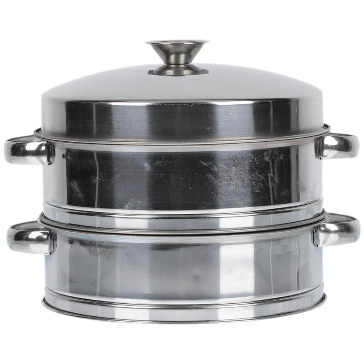 Edelstahl Dampfgarer mit Deckel Doppelstöckiger Dampfkorb für Zuhause Glatte Kanten Vielseitig für Gemüse Reis und Meeresfrüchte