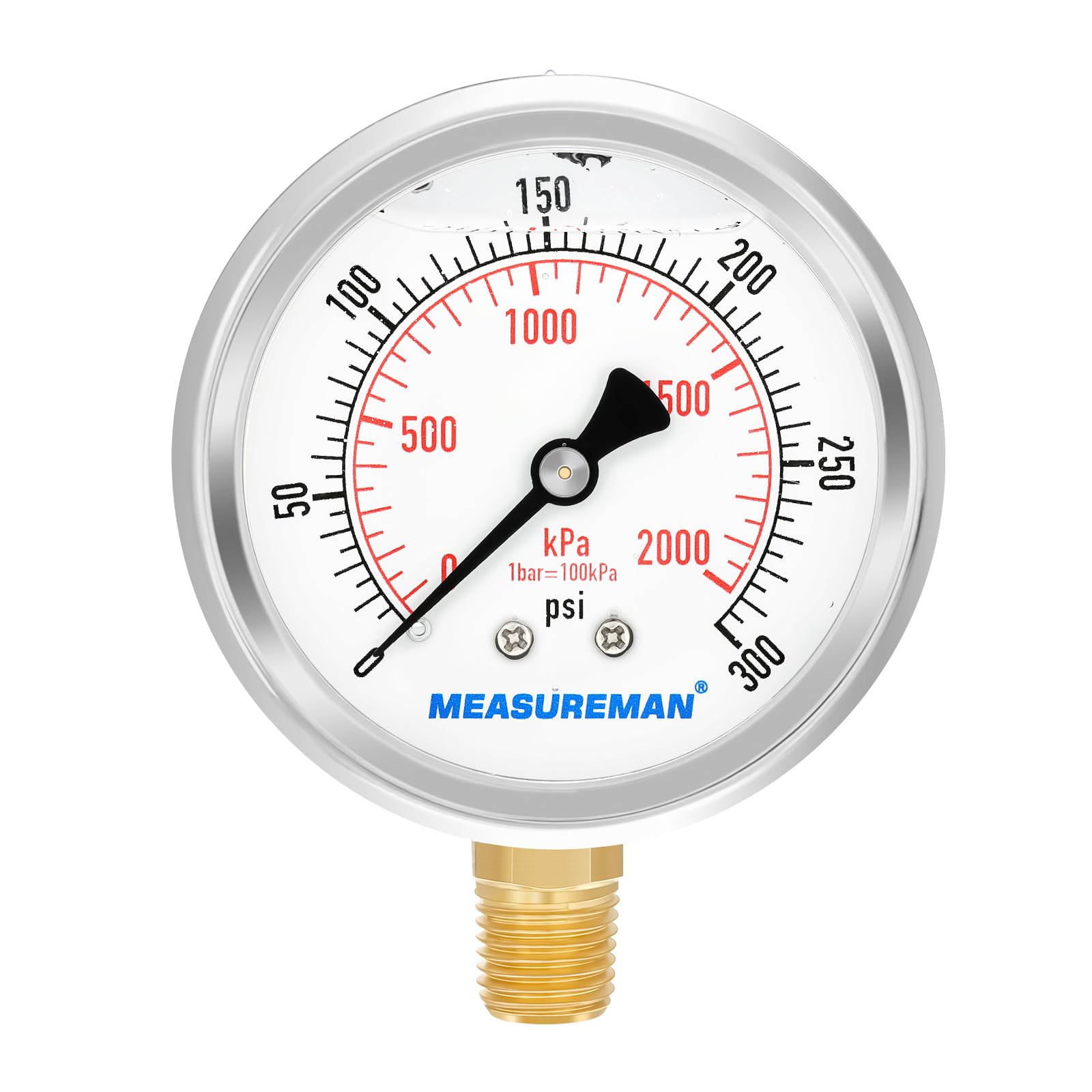 MEASUREMAN Pressure Gauge - 0-10000psi Stainless Steel -22