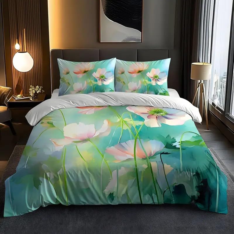 Housse de couette 240x260 cm lotus 3d avec taies d'oreiller - 2