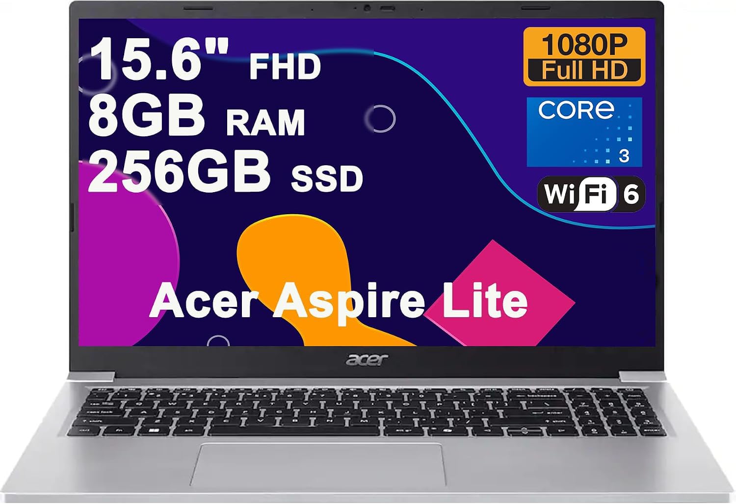 Aspire Lite Business Laptop 15.6" FHD ComfyView Intel 8-core Core 3 N350 8GB RAM 128GB SSD Type-c Long-Lasting Battery Win11 ICP Acc