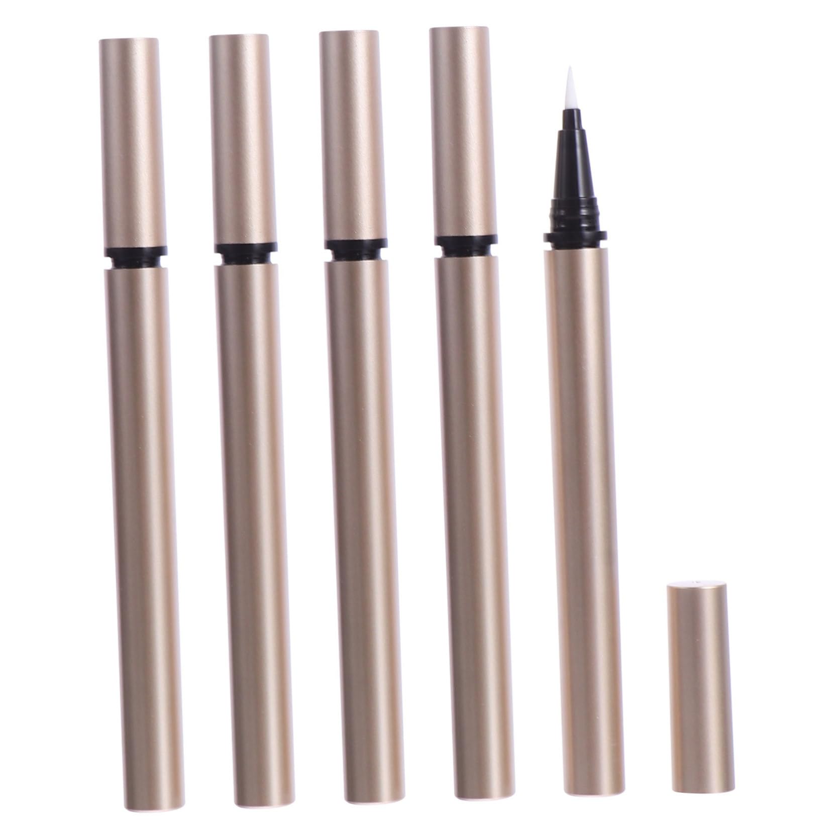 Tubo Eyeliner Ricaricabile 5 Pezzi in Plastica Oro, 1ml