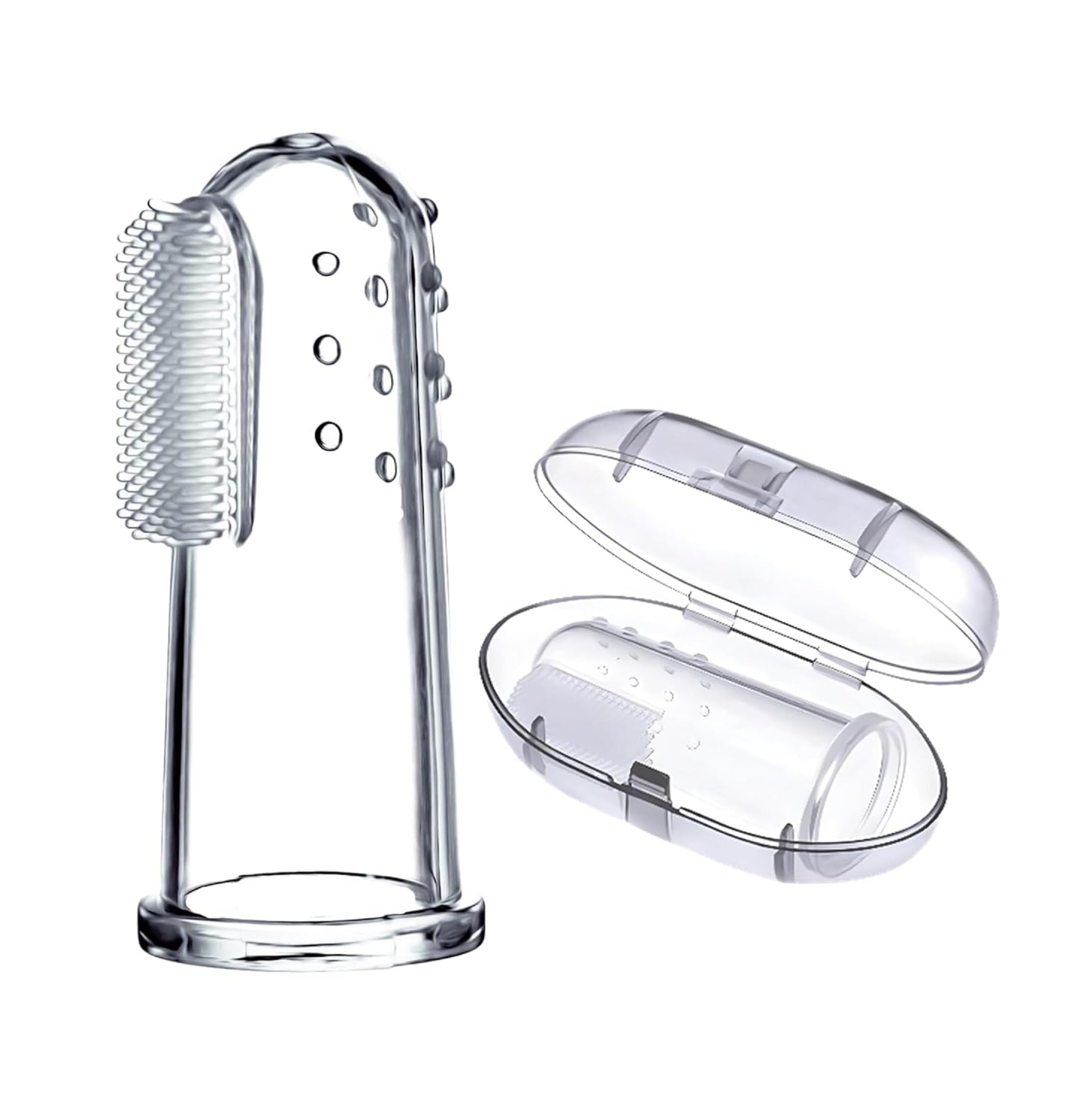DEBs CARE Baby Silicone Finger ToothBrush with case for Easy Cleaning, Massaging Soothing Gums, Oral Hygiene (Pack Of 2)-image-5