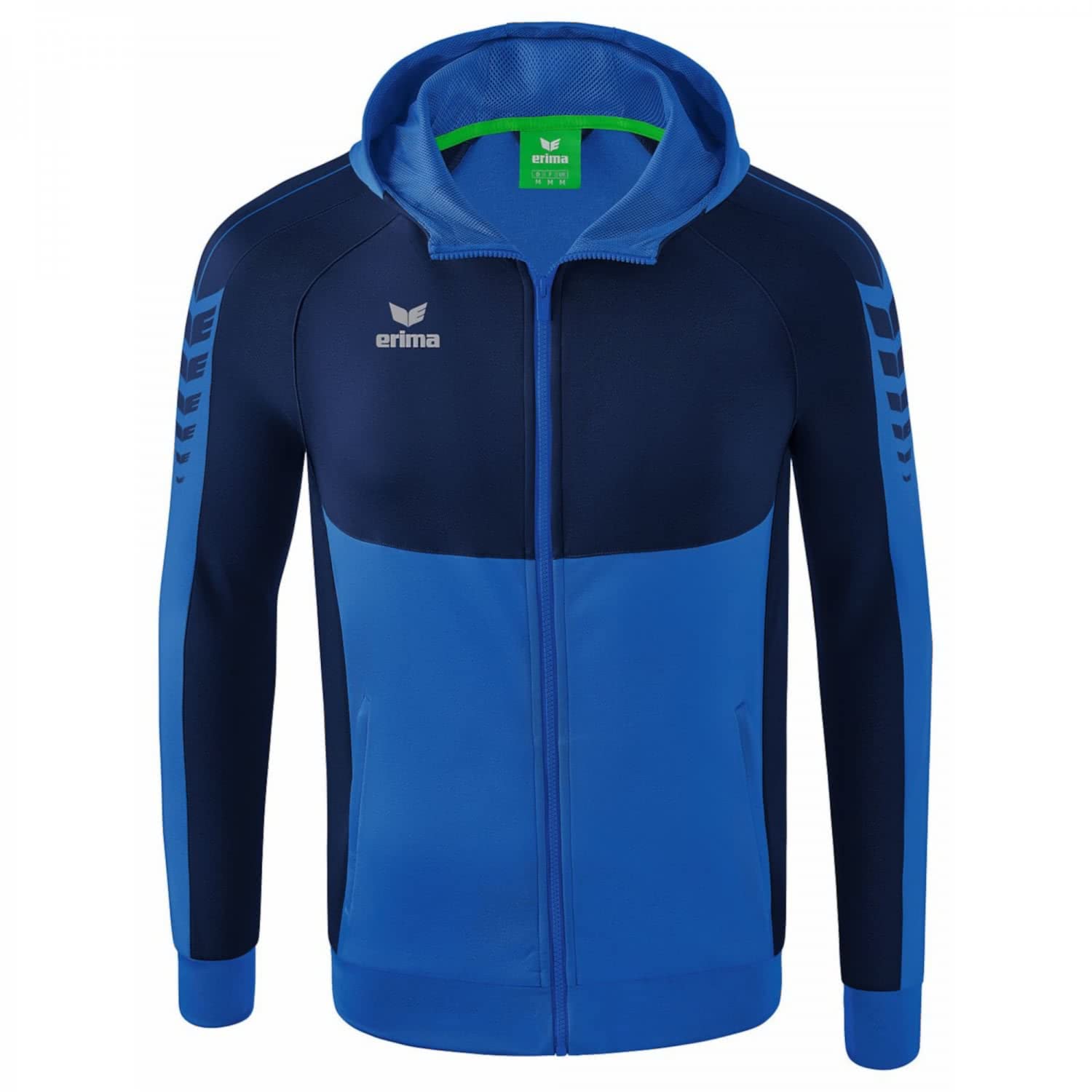 Erima Kids Six Wings Training Jacket with Hood, New Royal/New Navy, 140