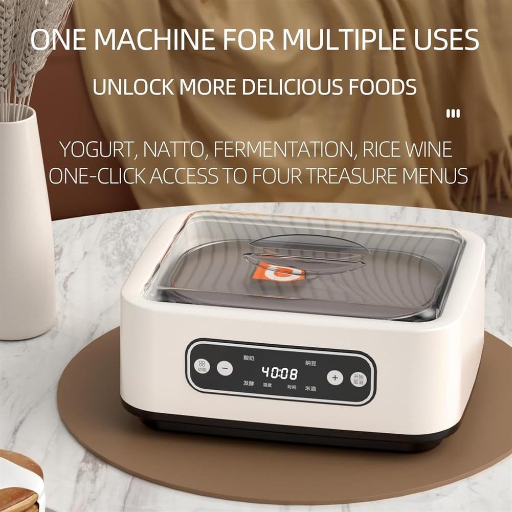 Yogurtiera con Controllo della Temperatura E Timer da 48 Ore Macchina per Yogurt Digitale Intelligente per Yogurt Probiotico Fatto in Casa, Yogurt Greco