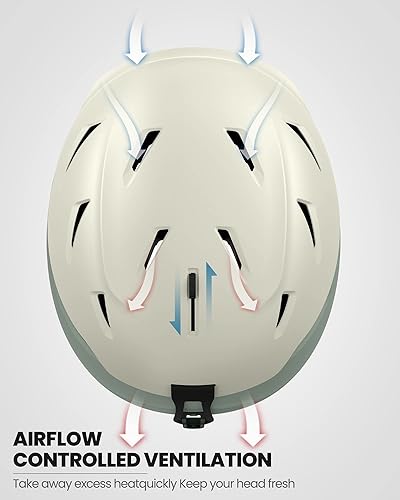 Miniatura 4 de OutdoorMaster Casco de esquí granate  Ajustable 16 rejillas de ventilación en control de clima  Casco de snowboard para niños, jóvenes, hombres,