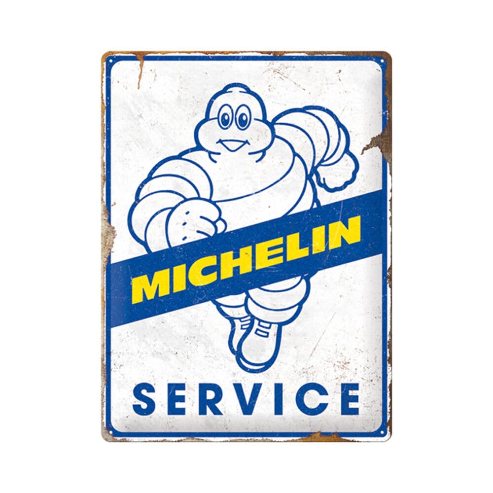 Nostalgic-Art Retro tin sign, 30 x 40 cm, Michelin – Service – Gift idea for motor fans, made of metal, vintage design