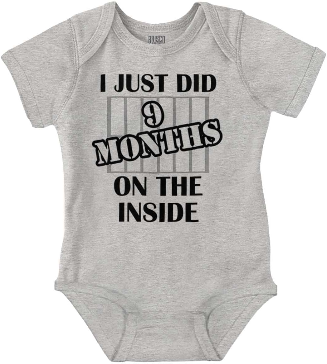Brisco Brands 9 Months Inside Resisting A Rest Funny Baby Romper Boys or Girls