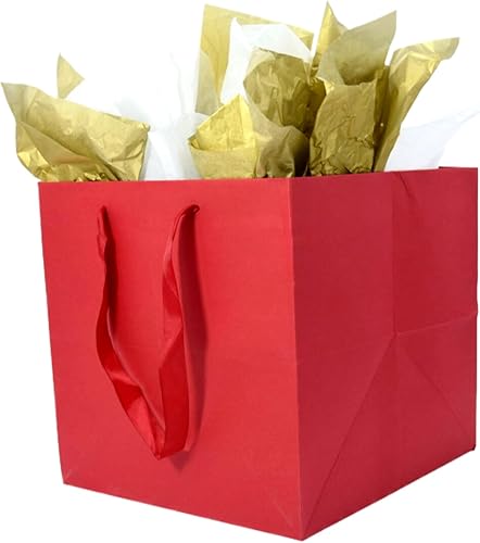 JUNESHE Bolsas de regalo grandes rojas con asas y papel de seda, bolsa de regalo gigante cuadrada de 9.84 pulgadas, bolsa de regalo grande, bolsas JUNESHE Bolsas de regalo grandes rojas con asas y papel de seda, bolsa de regalo gigante cuadrada de 9.84 pulgadas, bolsa de regalo grande, bolsas