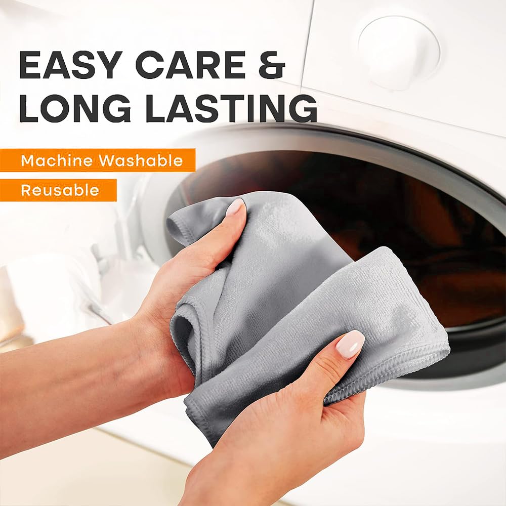 U & U Microfiber Face Towels - 4 Pack, Super Soft -7