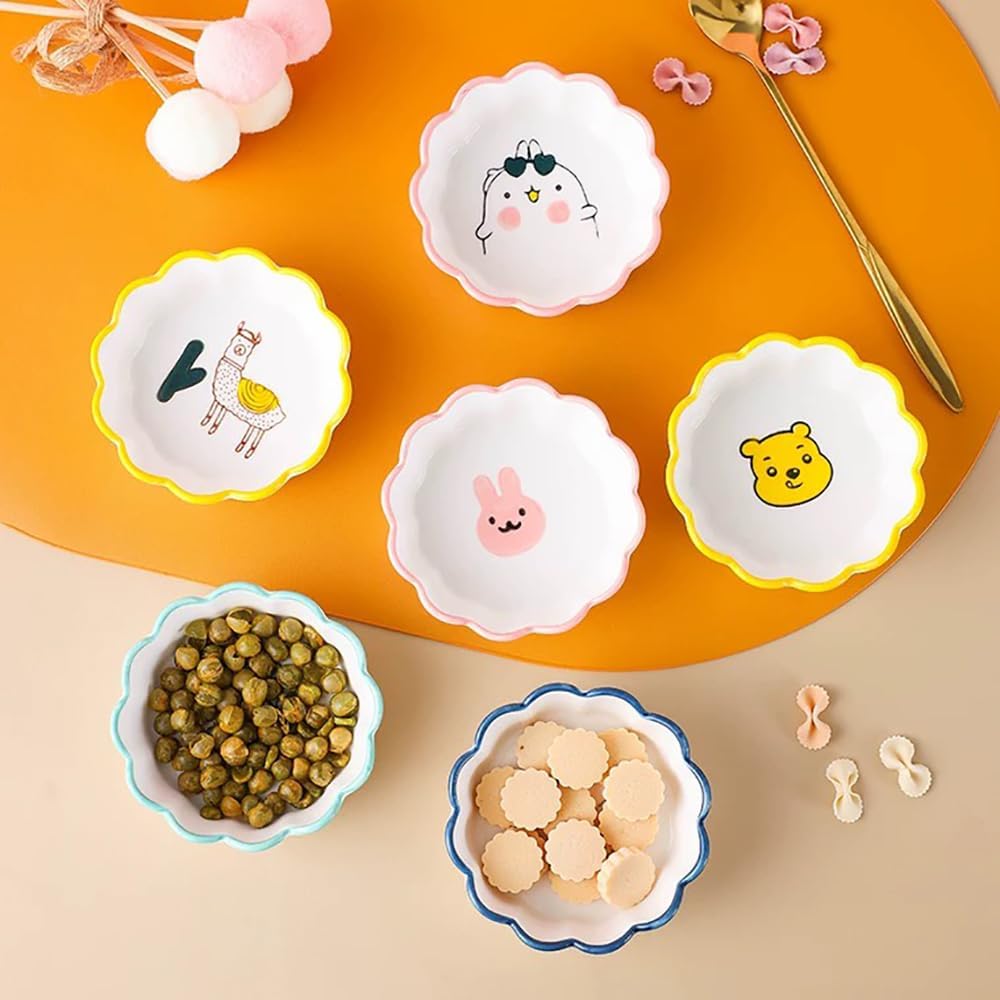 Leaf-Shaped Dish Tableware Ceramic Small DishDip Bowls Mini Pinch Sauce Cups Servi | & | Ceramic Bowl | Handmade Moroccan Trellis Design | Dessert Bowls | Katoris for Di 6