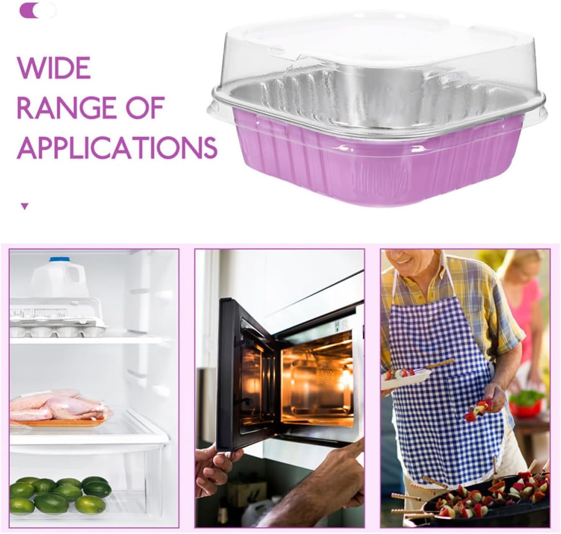 50 Pcs Aluminum Foil Pan Baking Holder with Lids for Baking Pudding and Party Use, 100ml Capacity, Simple to Use and Prevents Spoilage, Sturdy Aluminum Foil and Plastic Material