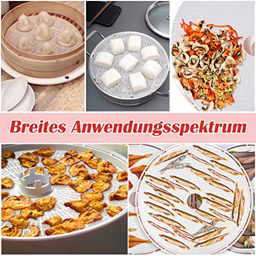 Yuffqopc 8 Stück Dörrfolie Runde Silikon Dauerbackfolie Dehydrator Blätter Dörrgitter Dörrmatten Für Dörrautomat – Bild 5
